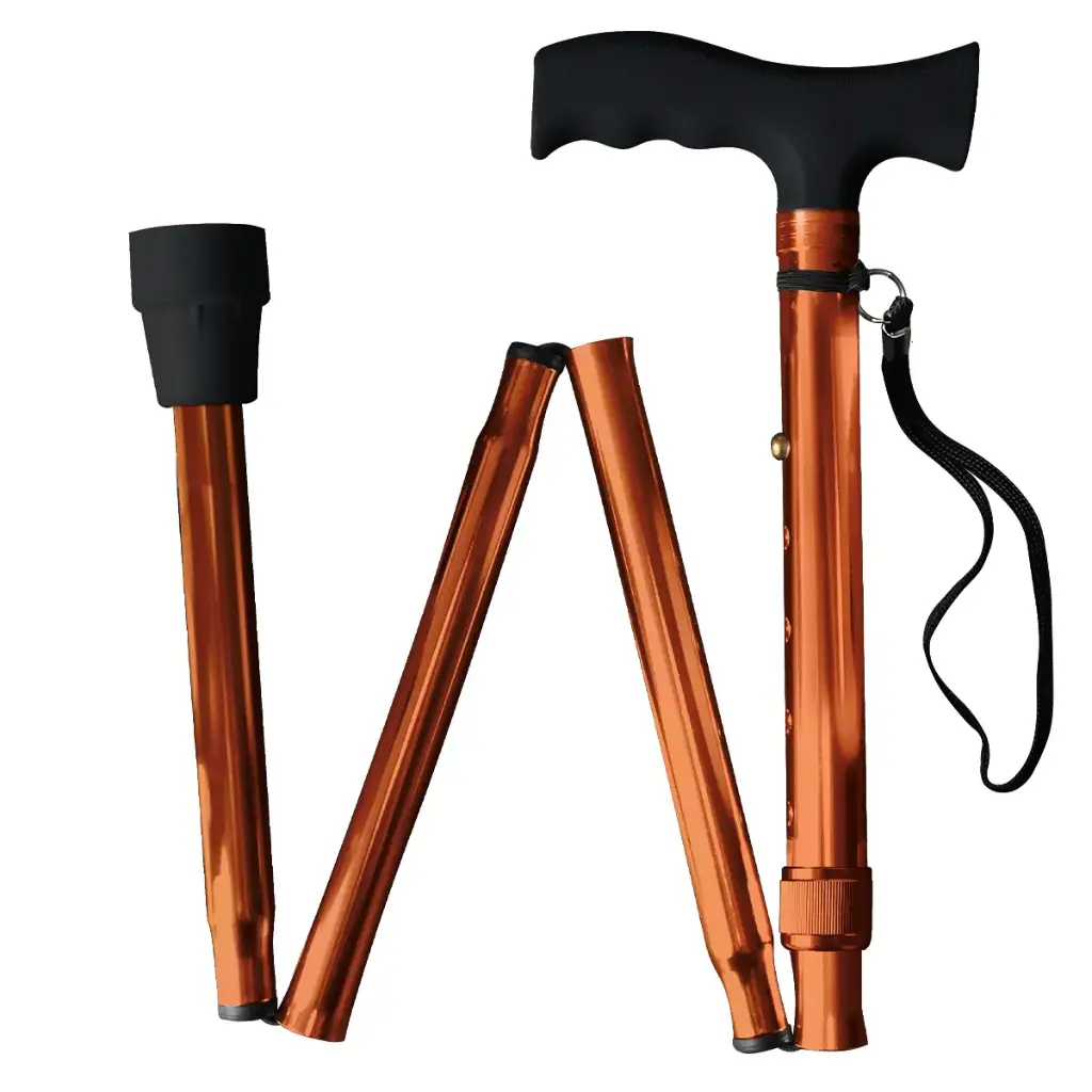 Bastón plegable con empuñadura en T (Negro)