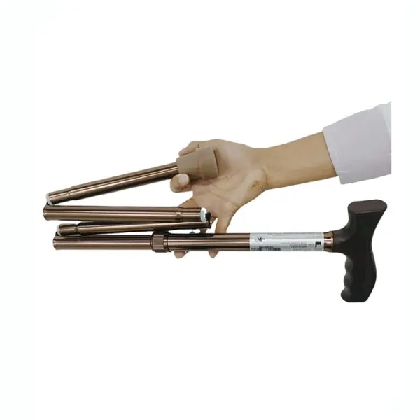 Bastón plegable con mango martillo (Negro)